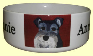 Personalized Dog Bowl - Schnauzer
