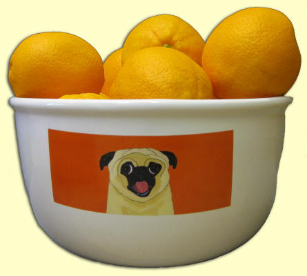 Ceramic Serving Bowl - Pug Design A68