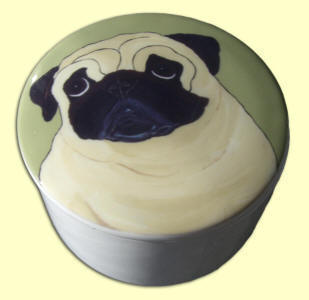 Porcelain Keepsake Box - Pug Design A46