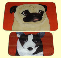 Small & Large size Cutting Boards - Corgi & Pug A61
