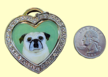 Heart Medallion - Pug Design A72