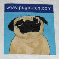 Close up of the Exclusive Pug Notes Logo