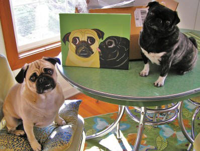 Stella and Gunther with their 11 x 14 canvas!