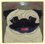 4 ¼ x 4 ¼ Tile - Pug Design A43