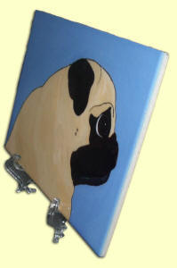 Tile with FREE acrylic stand - Pug Design A40