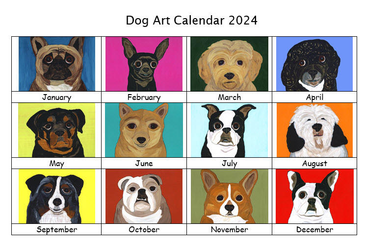 Dog Art Calendar 2024 - Preview